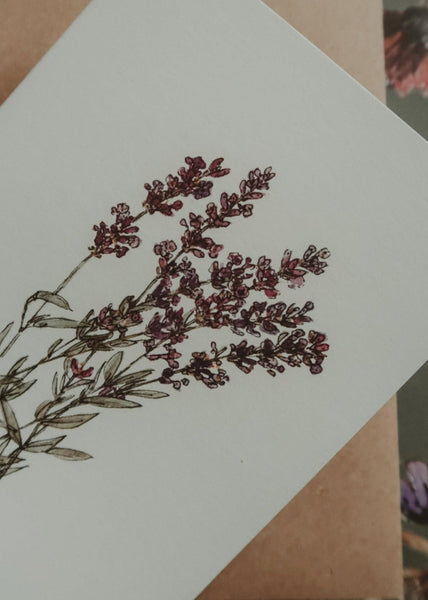 Lavender card, folded card