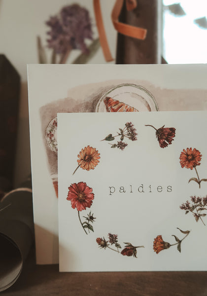 Paldies, square flat card