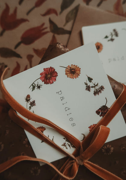 Paldies, square flat card