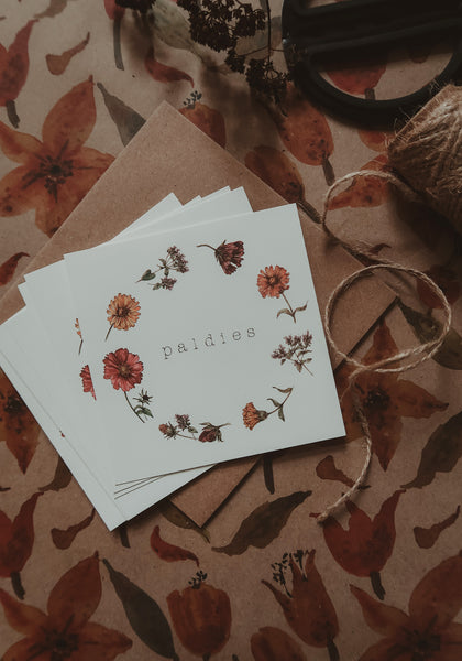 Paldies, square flat card