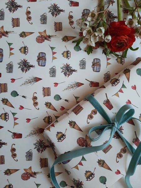 SET OF 3 pieces KIDS PARTY wrapping paper