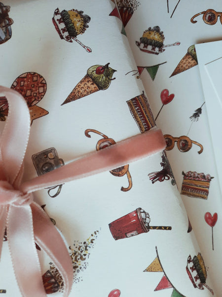 SET OF 3 pieces KIDS PARTY wrapping paper