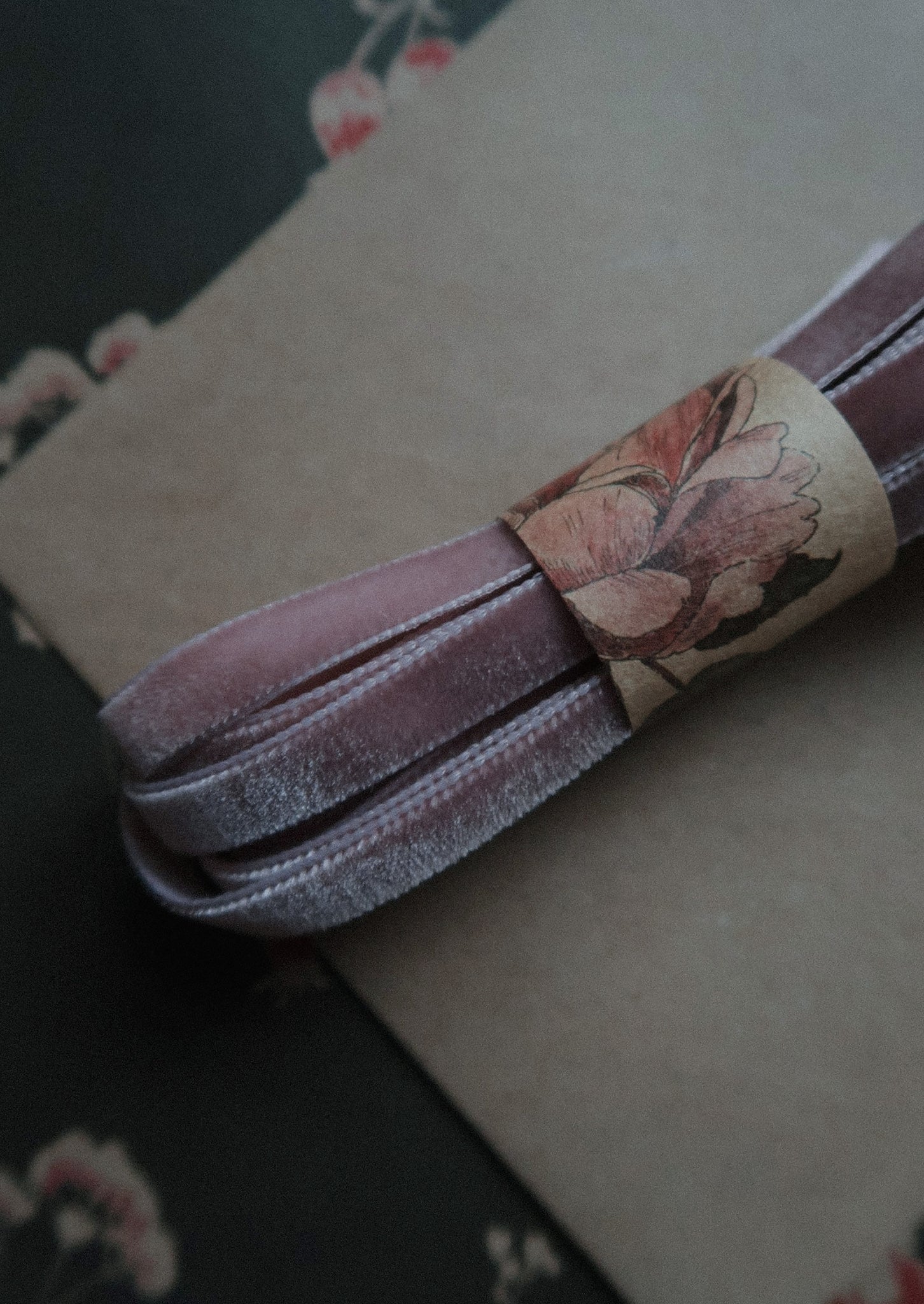 Velvet ribbon rose length 3m/width 9mm