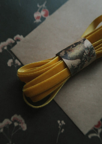 Velvet ribbon gold length 3m/width 9mm