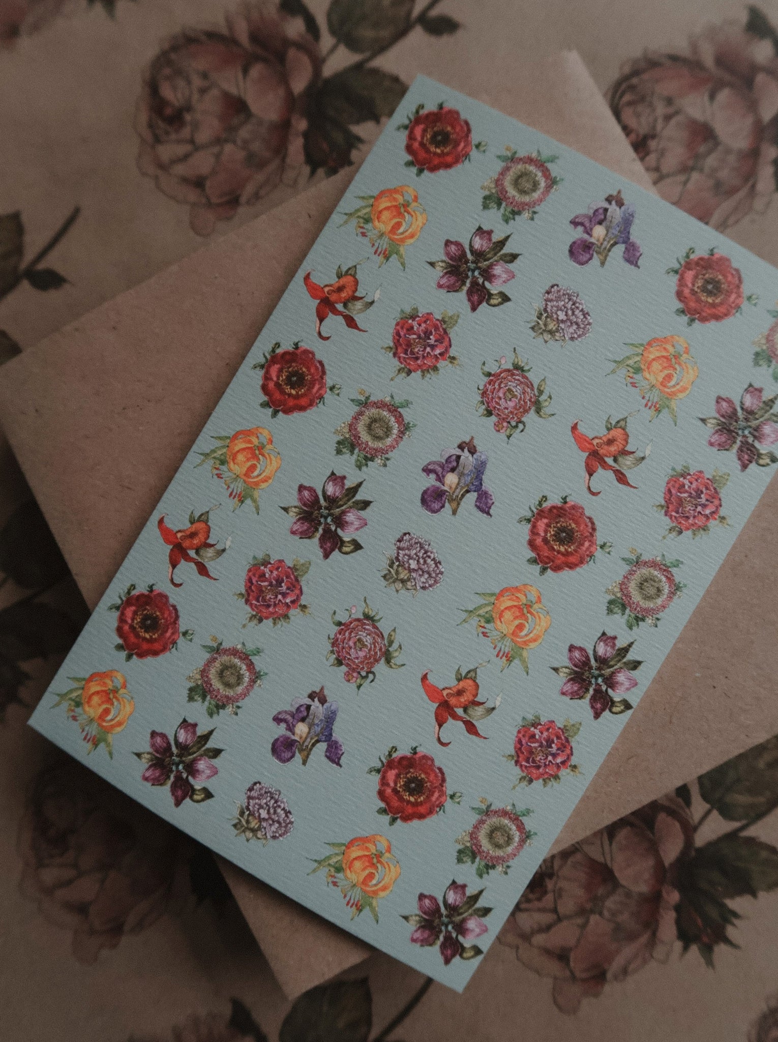 Small flowers, postcard