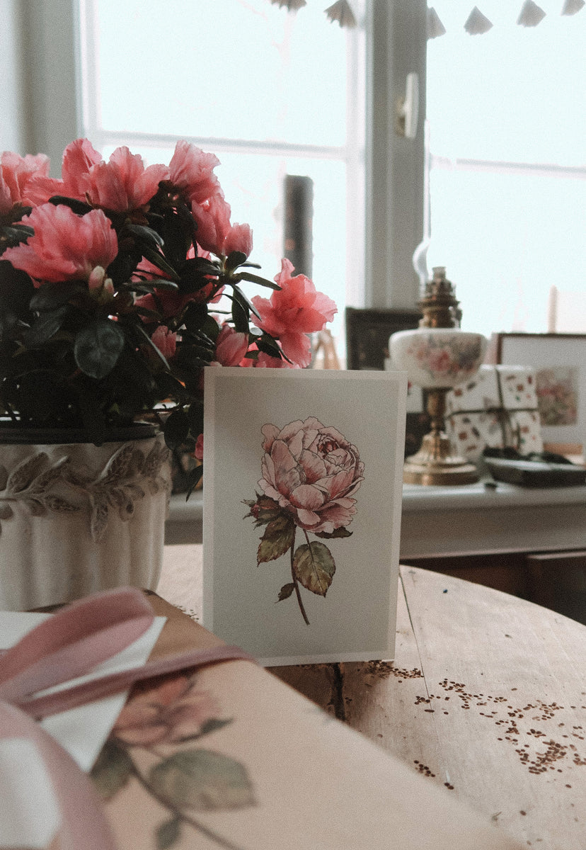 Romantic vintage rose card, folded card – MyDesignPictures