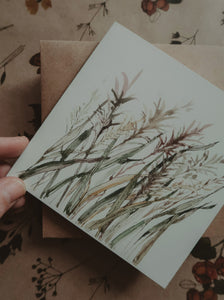Meadow plants card, folded card
