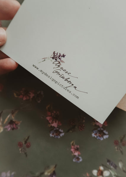 Purple hydrangea, folded card