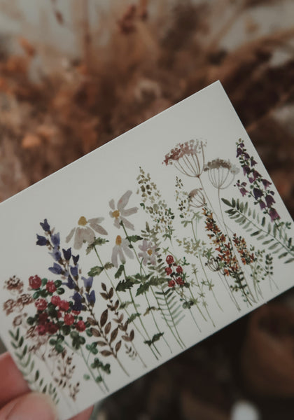 Rustic flowers, small flat card