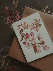 Plum tree blossom, small flat card