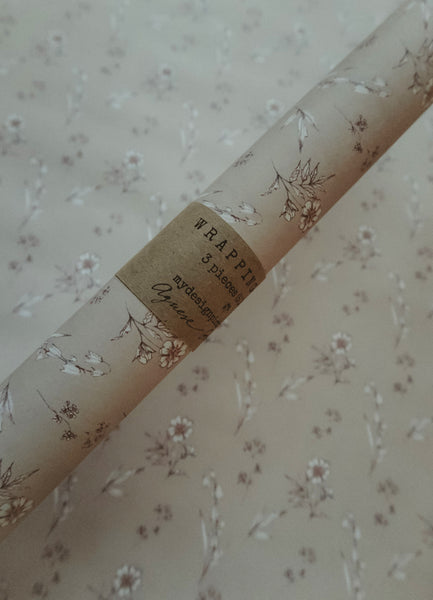 WHITE FLOWERS wrapping paper