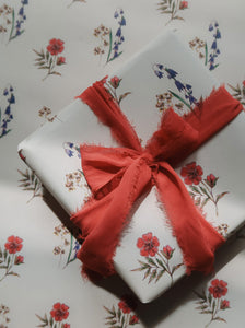 BLUE AND RED FLOWERS wrapping paper