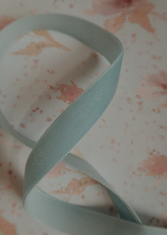 Velvet ribbon LIGHT BLUE length 2.5m/width 16mm