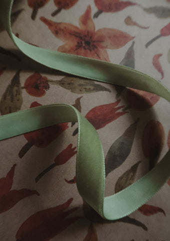 Velvet ribbon LIGHT GREEN length 2.5m/width 16mm