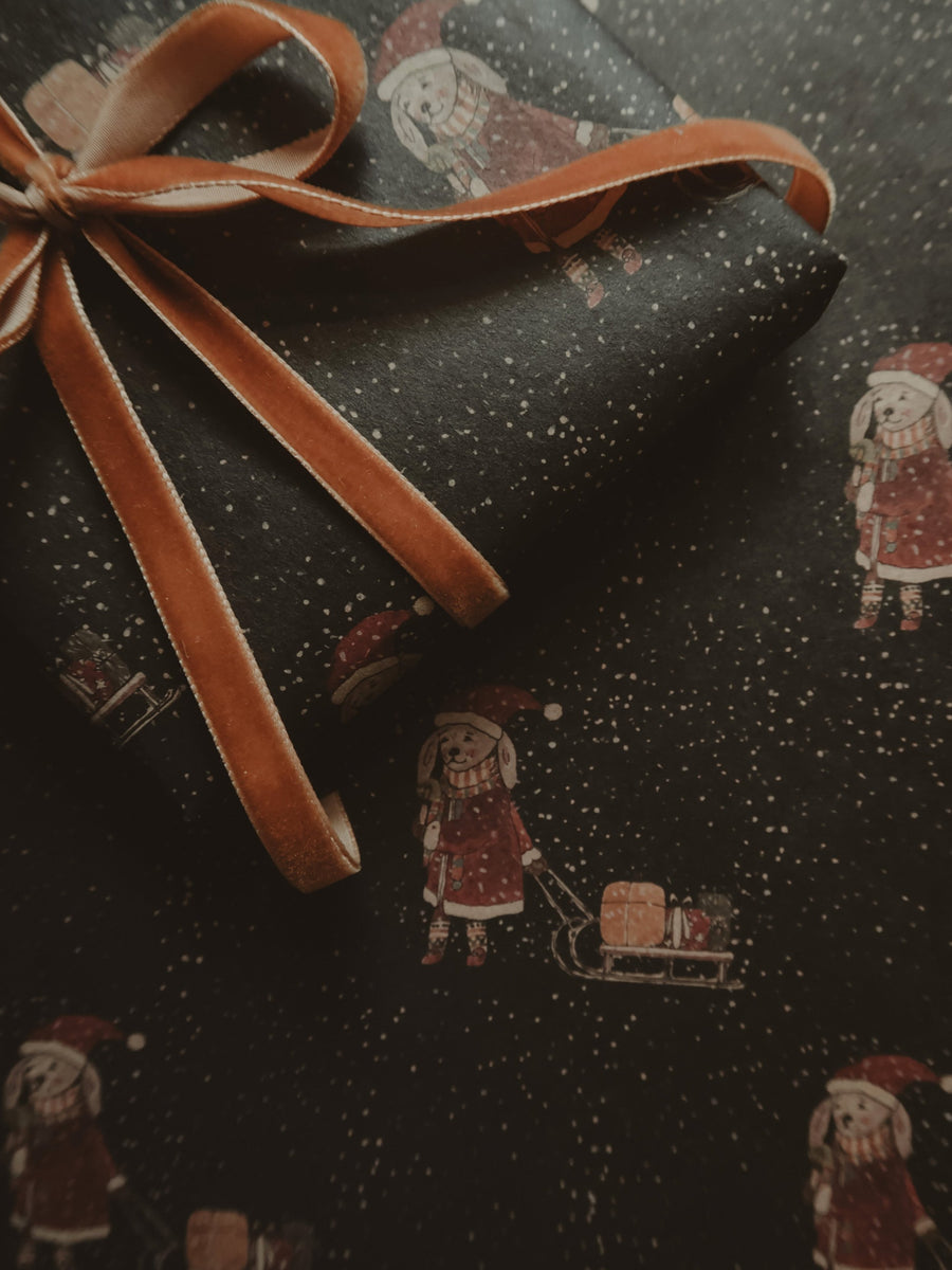 Bunny with sled kraft wrapping paper – MyDesignPictures