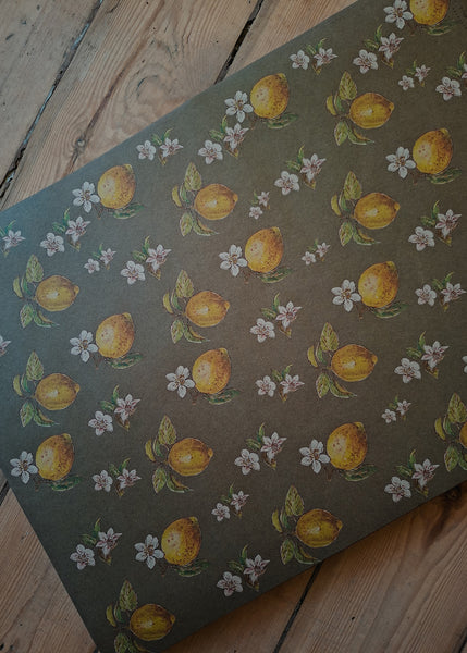 LEMONS kraft wrapping paper