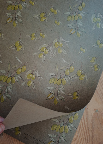 OLIVES kraft wrapping paper