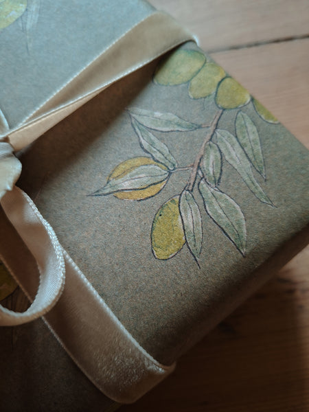 SET OF 3 pieces OLIVES kraft wrapping paper
