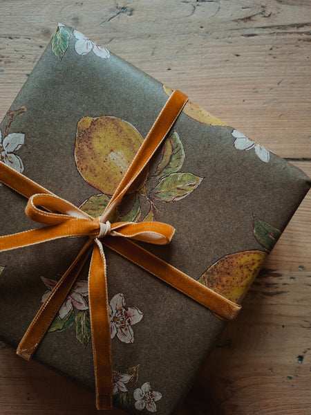 SET OF 3 pieces LEMONS kraft wrapping paper