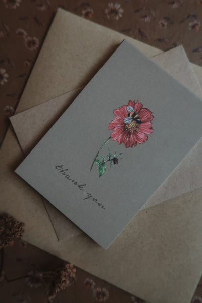 Flower thank you / small flat card