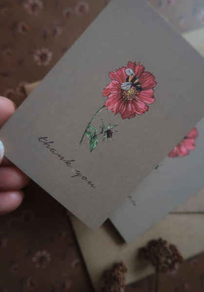 Flower thank you / small flat card