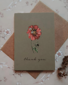 Flower thank you / small flat card