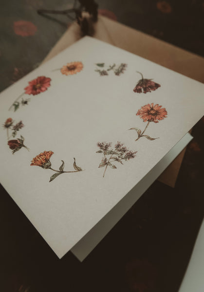 Summer flowers, folded card