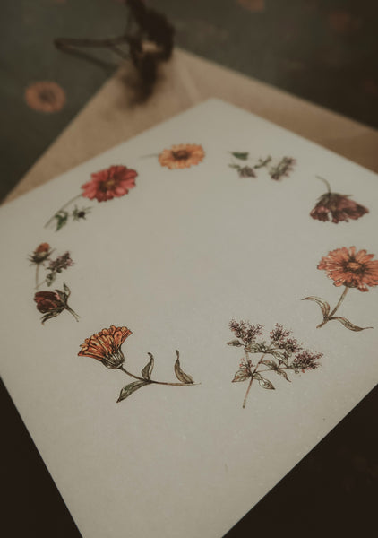 Summer flowers, folded card