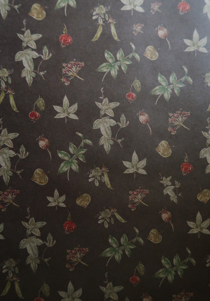 SET OF 3 pieces BOTANICAL kraft wrapping paper