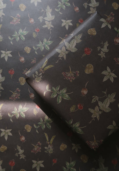 SET OF 3 pieces BOTANICAL kraft wrapping paper