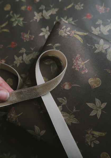 SET OF 3 pieces BOTANICAL kraft wrapping paper