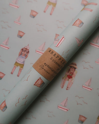 SET OF 3 pieces SUMMER wrapping paper