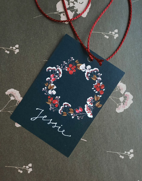 Florals wreath card/small flat card