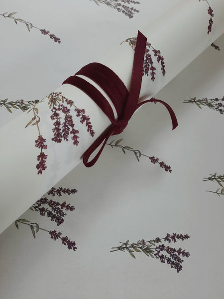 SET OF 3 pieces LAVANDER pure white wrapping paper