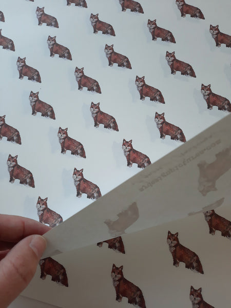 SET OF 3 pieces Fox wrapping paper