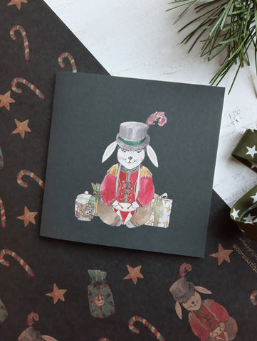Christmas bunny, folded card