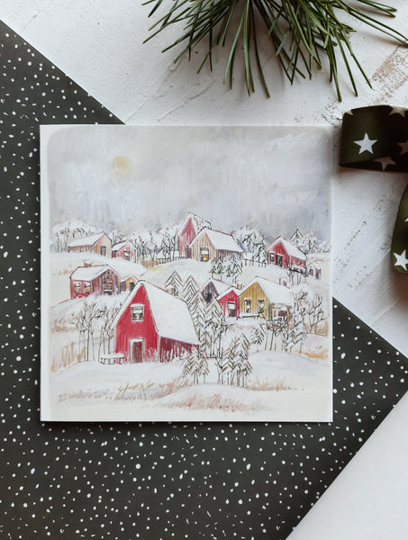 Winter landscape, folded card