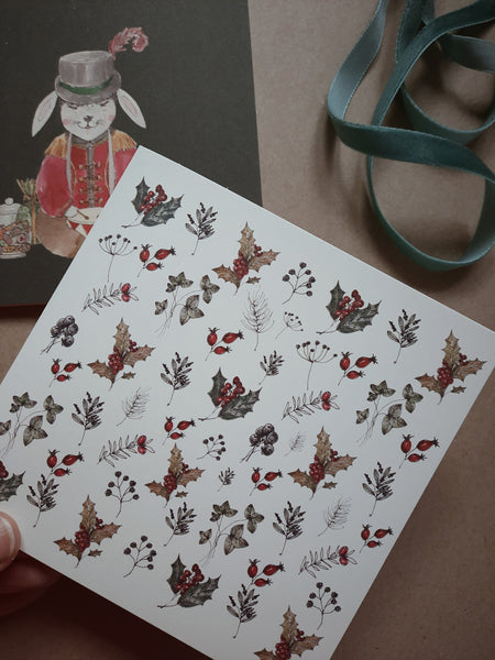 Winter season florals, folded card