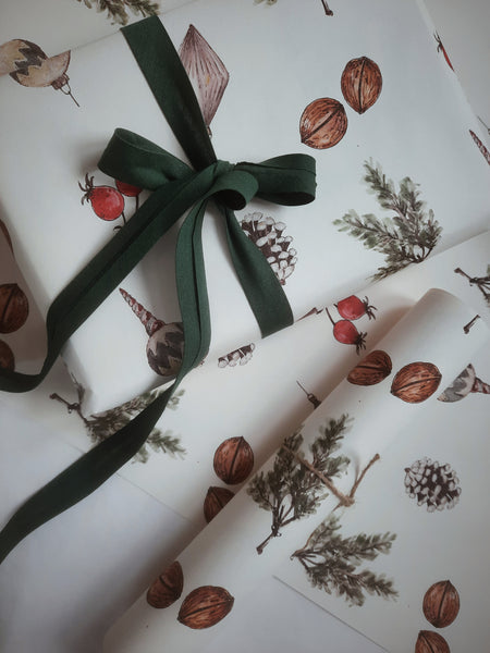 Christmas decors pure white wrapping paper