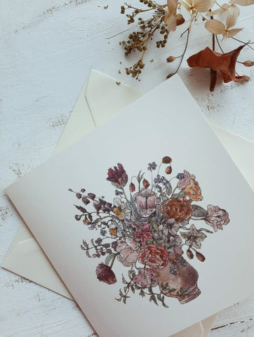 Floral bouquet, folded card