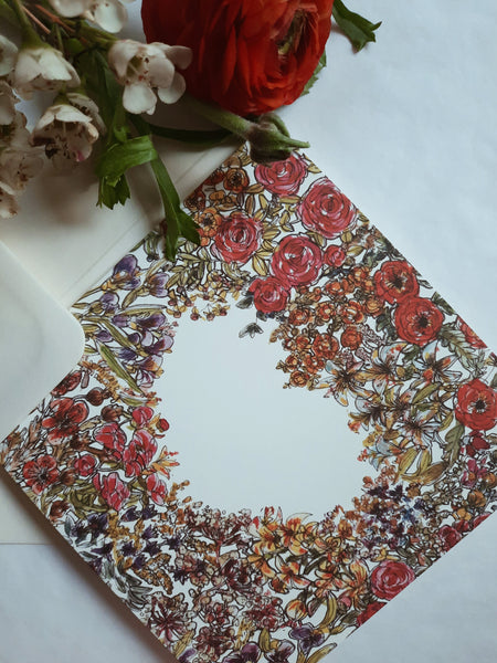 Floral heart, folded card