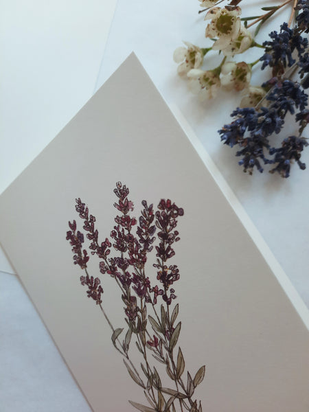 Lavender card, folded card