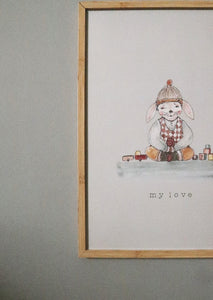 Bunny boy ART PRINT/wall decor