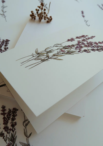 Lavender card, folded card